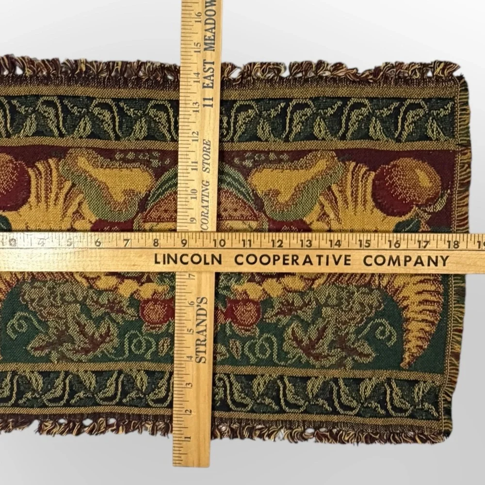 Elegant tapestry‎ Thanksgiving cornucopia Dining Table Placemats Green gold red